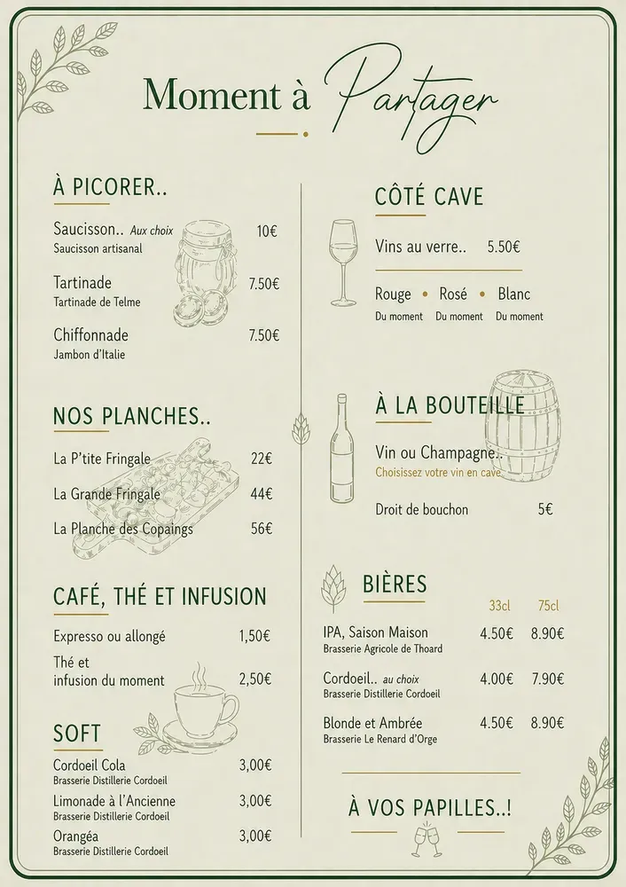Nouveau Menu à découvrir